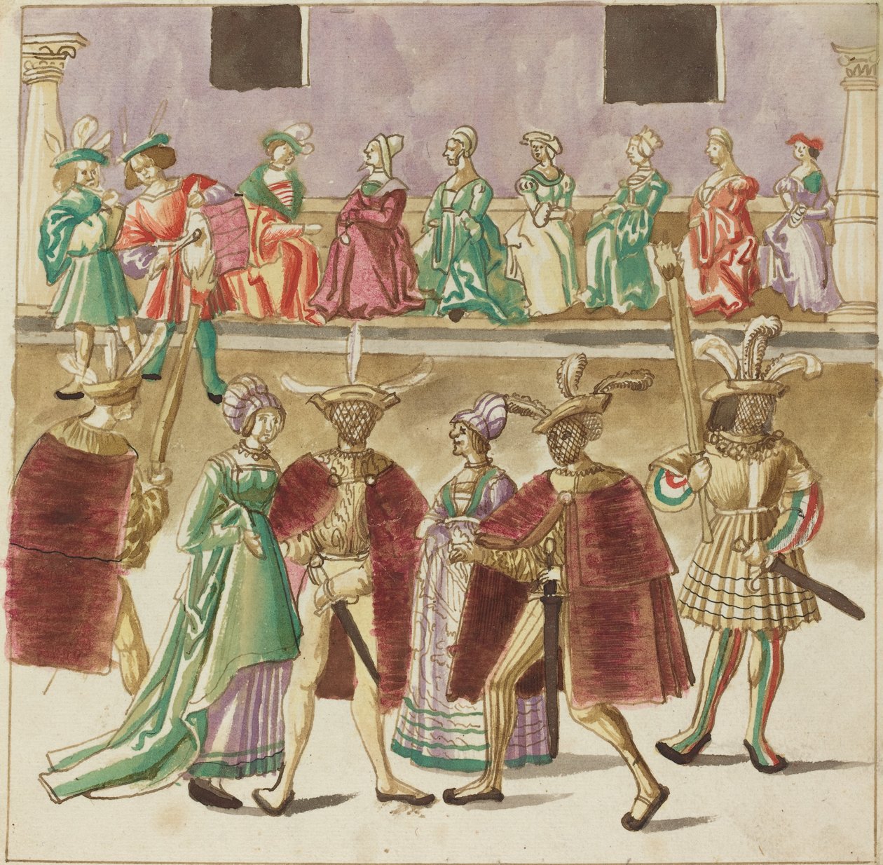 Maškaráda, c. 1515. od Unbekannt