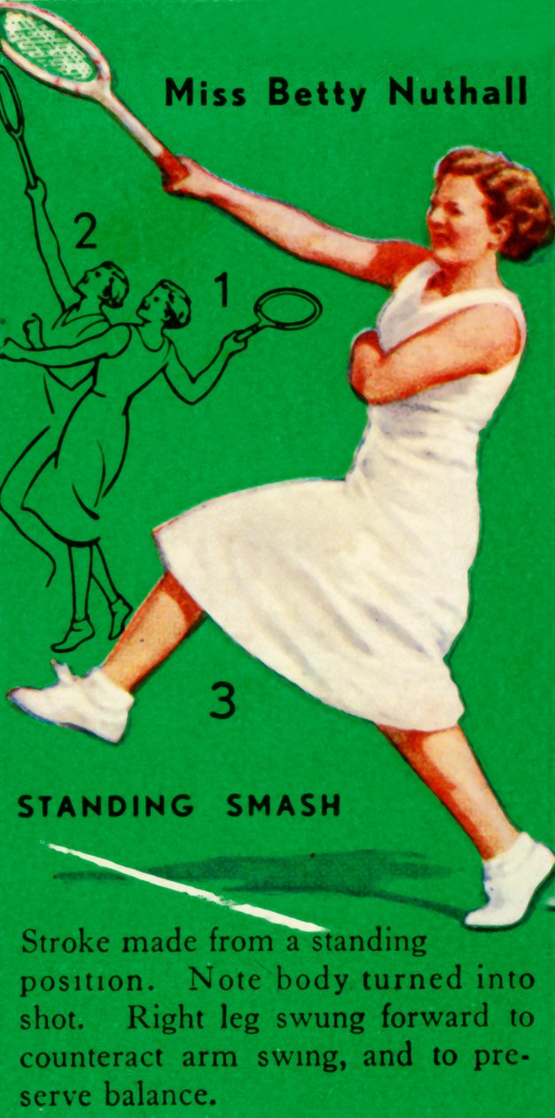 Slečna Betty Nuthall - Standing Smash, c1935. od Unbekannt