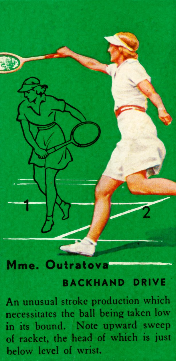 Mme. Outratova - Backhand Drive, c1935. od Unbekannt