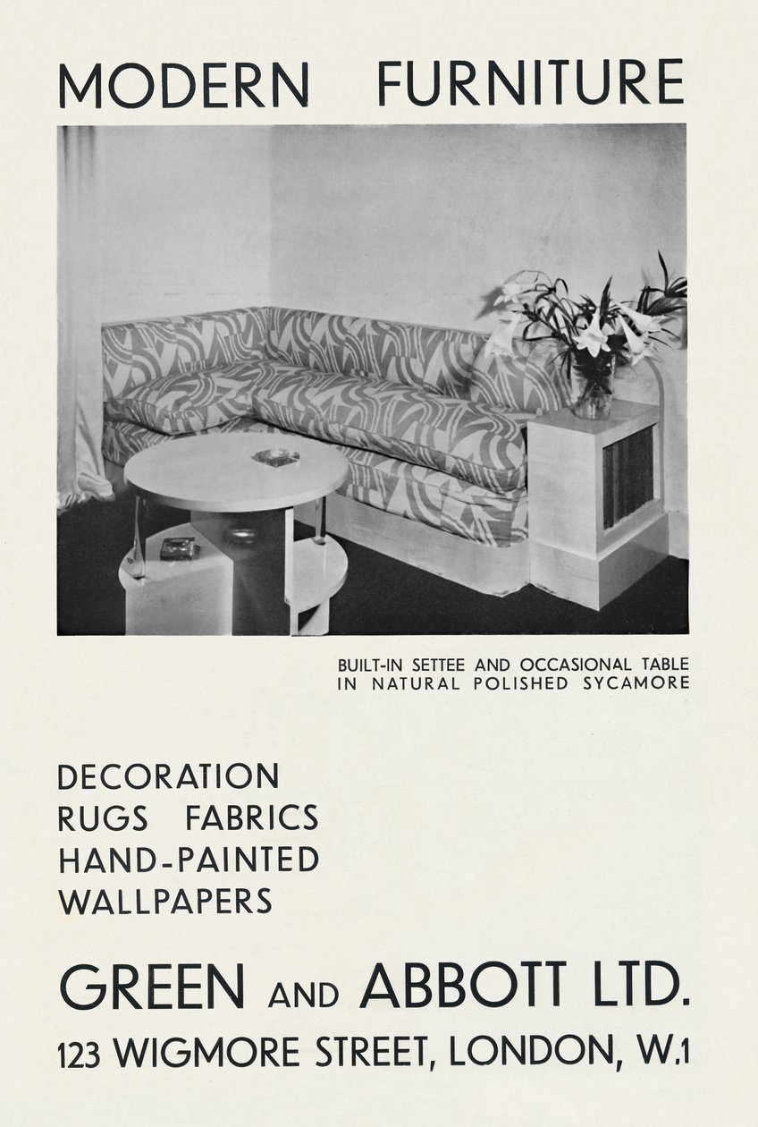 Moderní nábytek - Green and Abbott Ltd., 1933 od Unbekannt