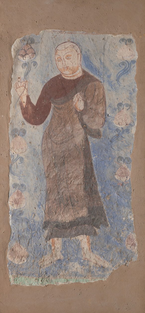 Mnich držící lotos, ca. 6.-7. století. od Unbekannt