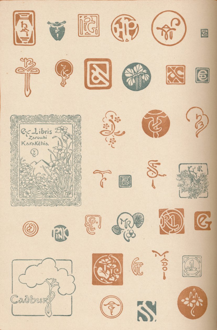 Monogramy a značky, c1890, 1905 od Unbekannt