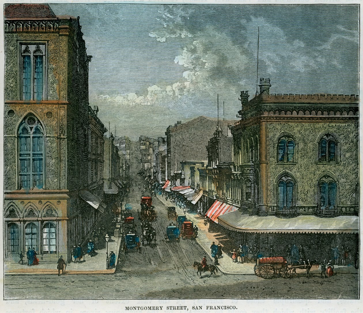Montgomery Street, San Francisco, Kalifornie, USA, c1880 od Unbekannt