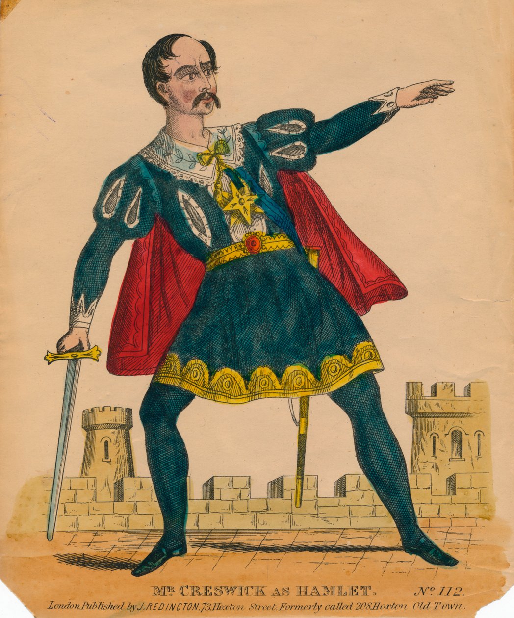 Pan Creswick jako Hamlet, 1849. od Unbekannt
