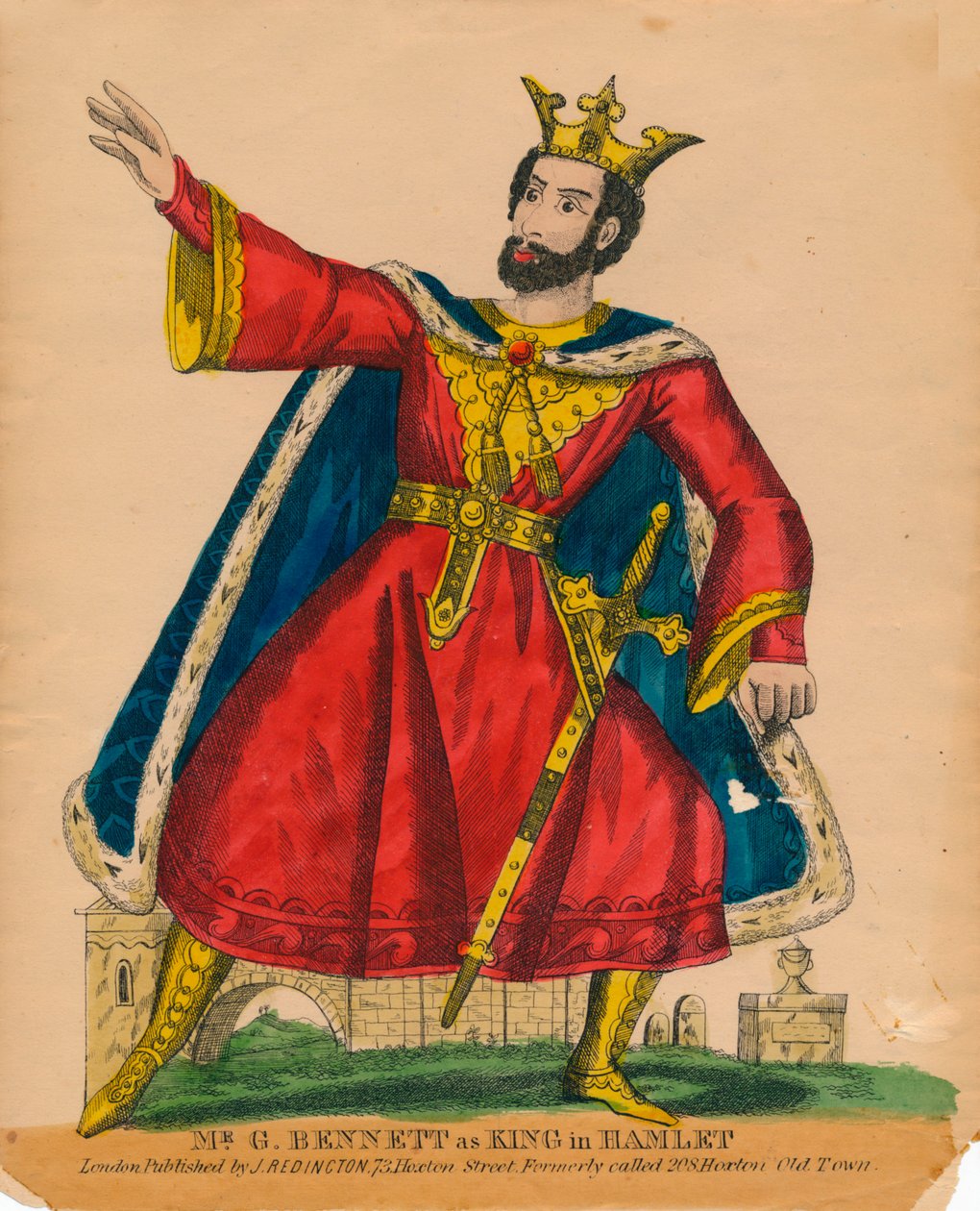 Pan G. Bennett jako král v Hamletovi, c1849. od Unbekannt