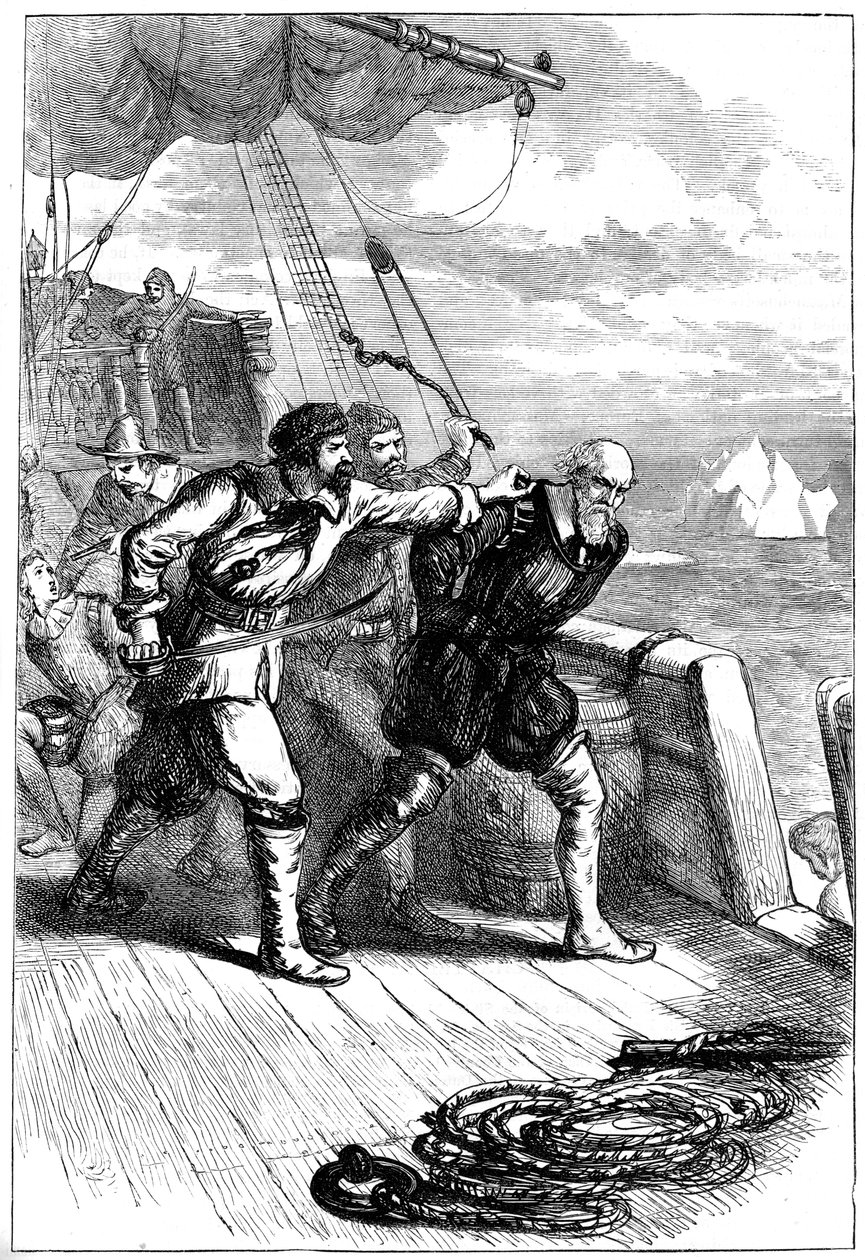 Vzpoura na lodi Henry Hudsons, 1611 c1880 od Unbekannt