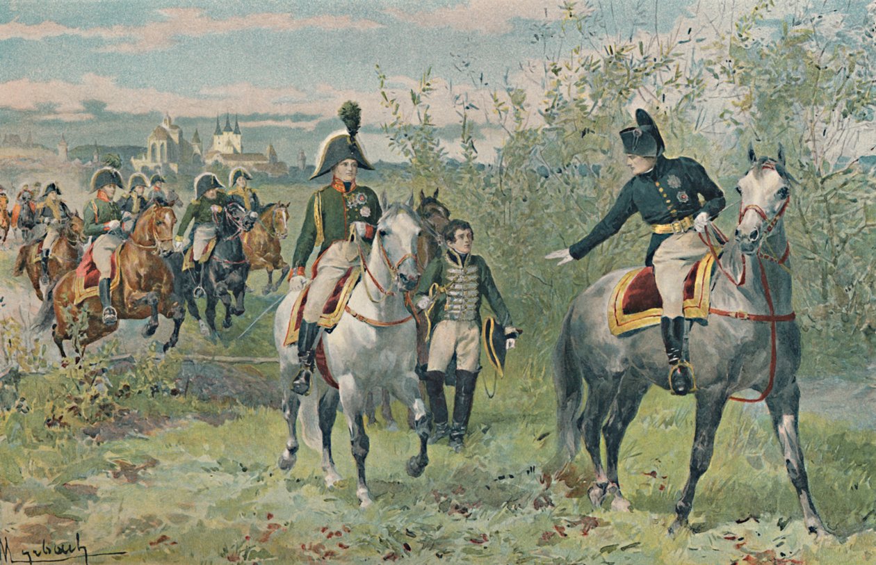 Napoleon a Alexander v Erfurtu, 1808, 1896. od Unbekannt