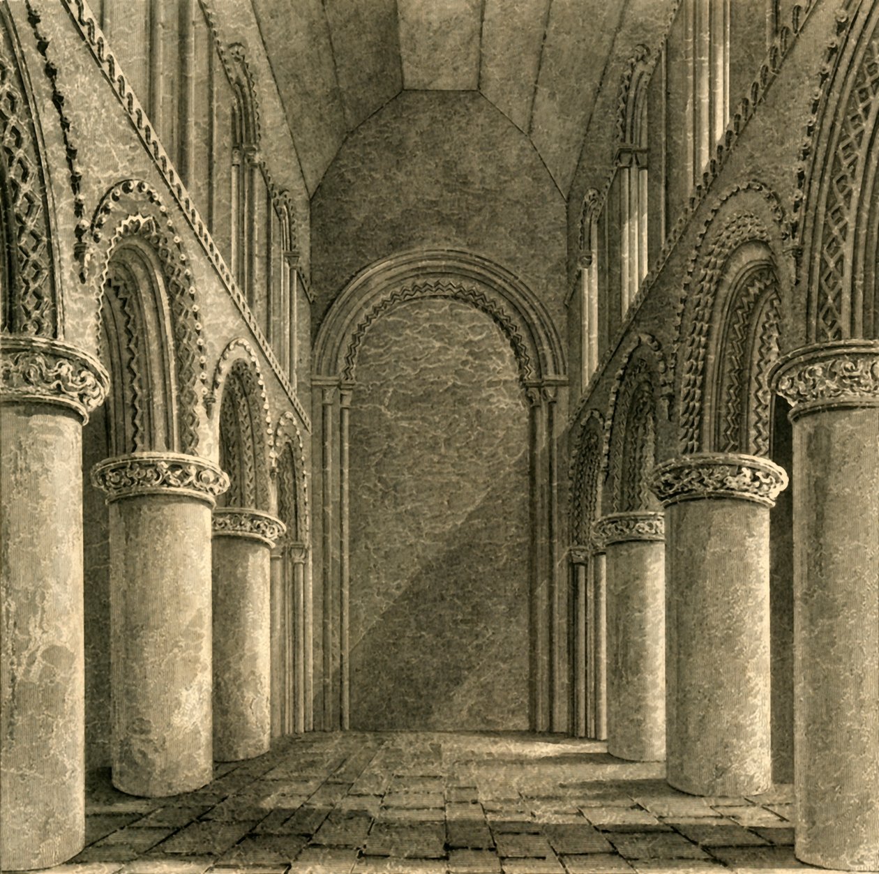 Loď kostela Steyning, 1835. od Unbekannt
