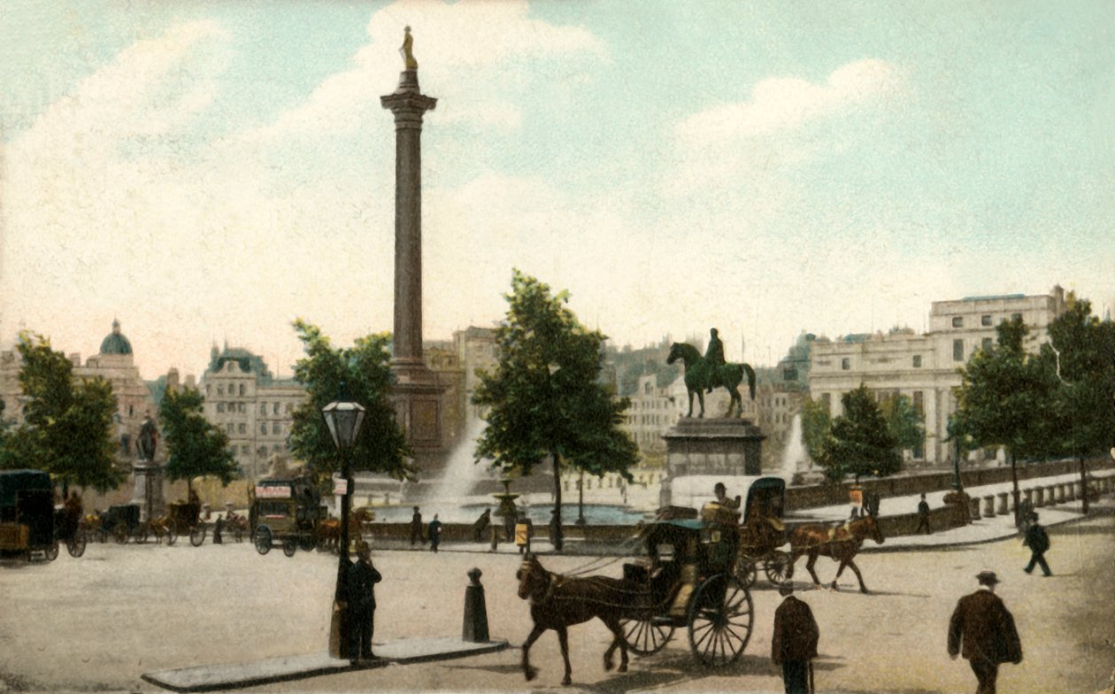Nelsonův sloup a Trafalgarské náměstí, Londýn, 1906. od Unbekannt