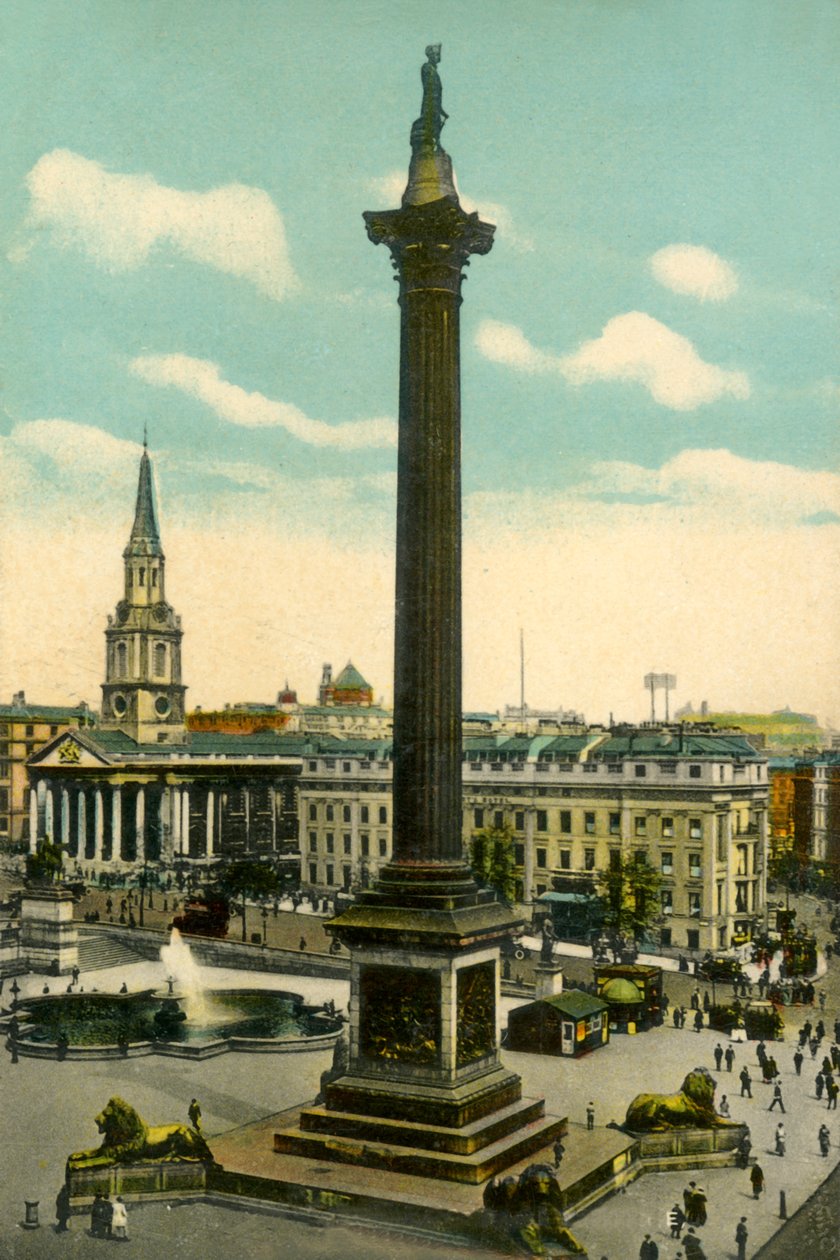 Nelsonův sloup a Trafalgarské náměstí, Londýn, c1910. od Unbekannt