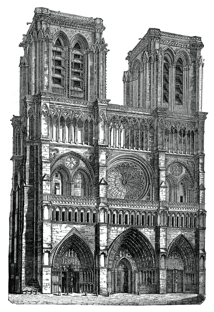 Notre Dame, Paříž, 1870 od Unbekannt