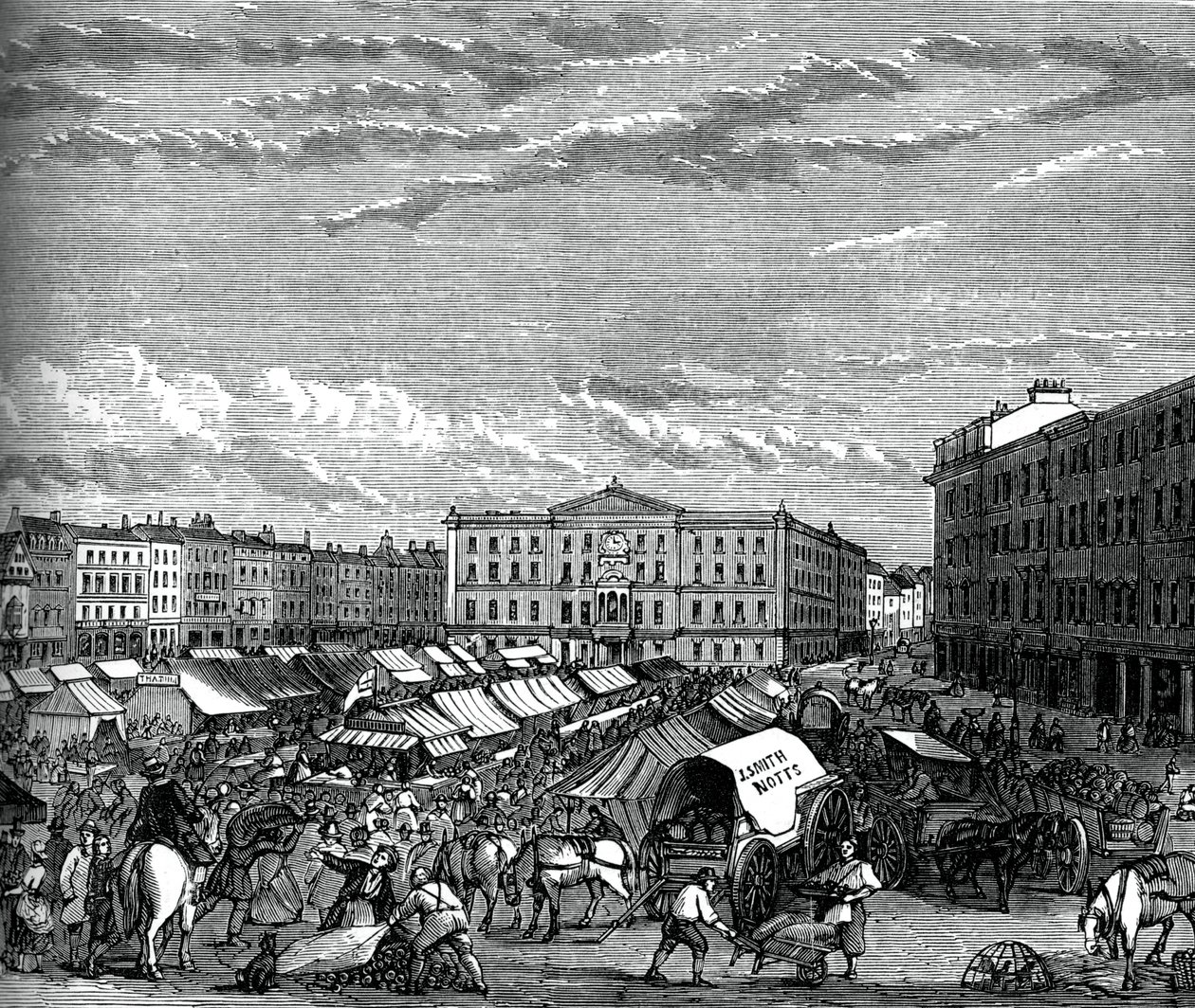 Nottinghamské tržiště, c1880 od Unbekannt