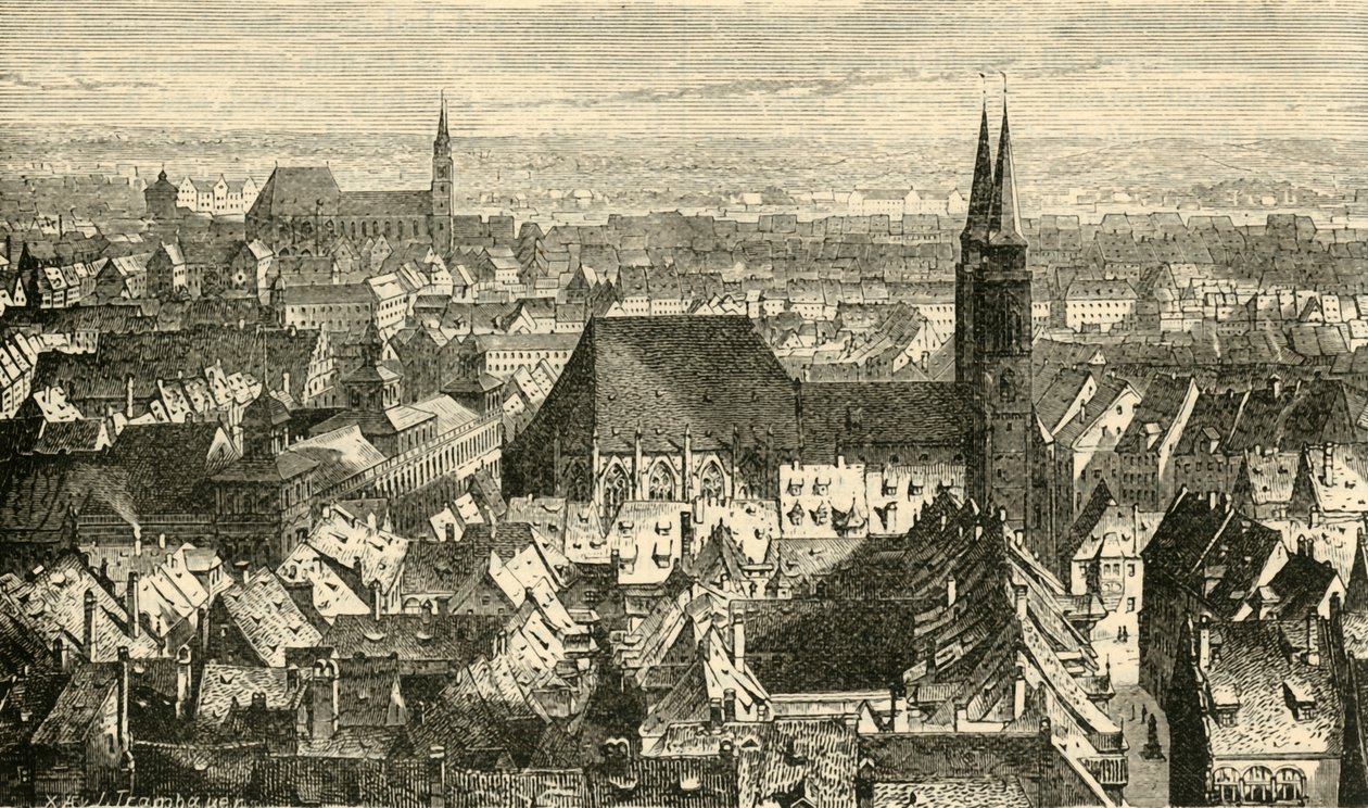 Norimberk z hradeb, 1890. od Unbekannt