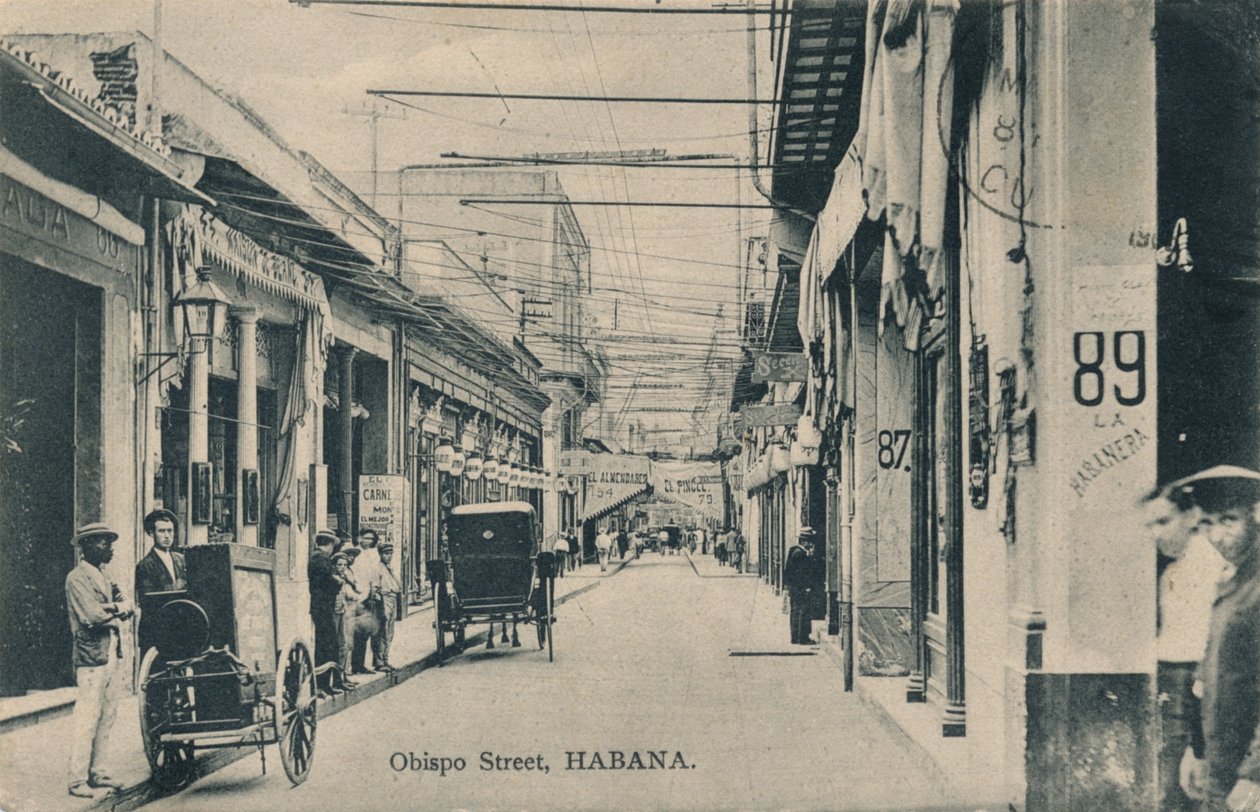 Ulice Obispo, Habana, c1910 od Unbekannt