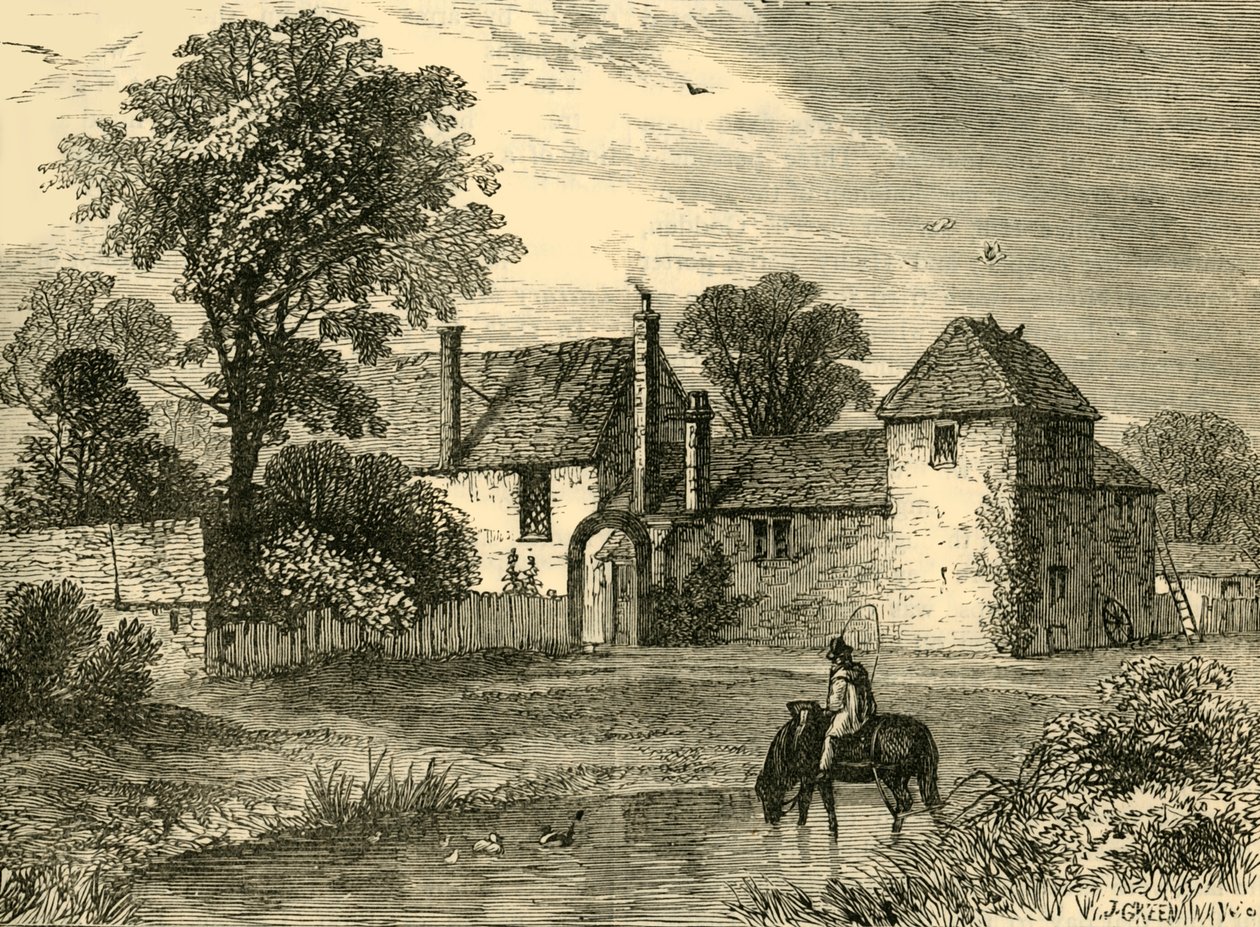 Stará křídová farma v roce 1730, c1876. od Unbekannt