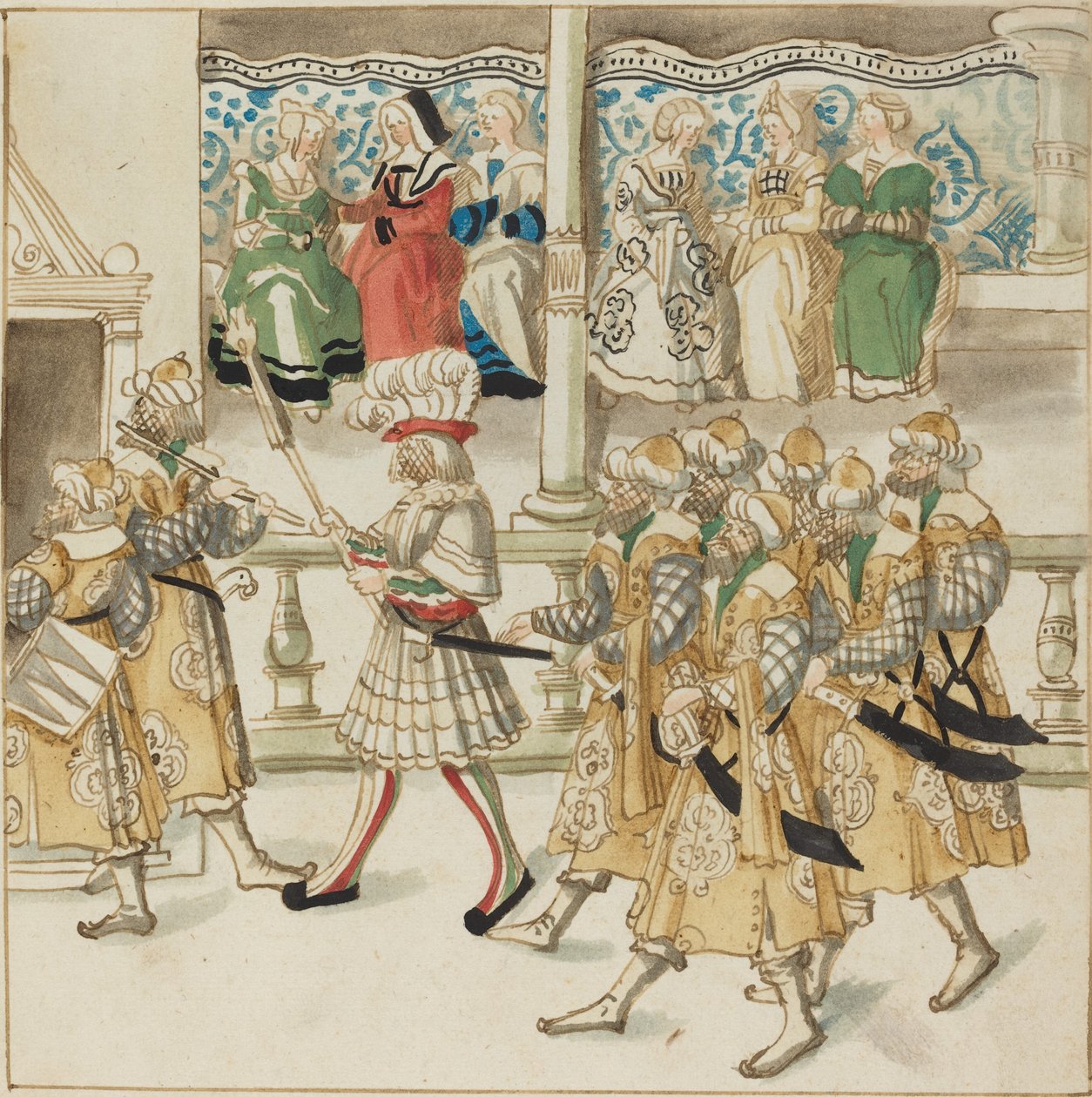Přehlídka rytířů v orientálním kostýmu, c. 1515. od Unbekannt
