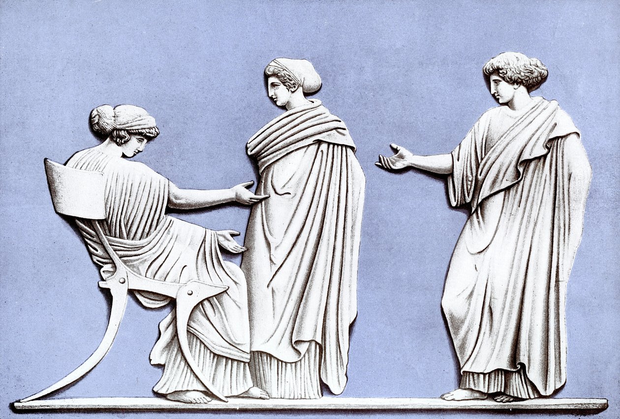 Penelope and Maidens, Wedgwoodova plaketa, 18. století, c1920 od Unbekannt