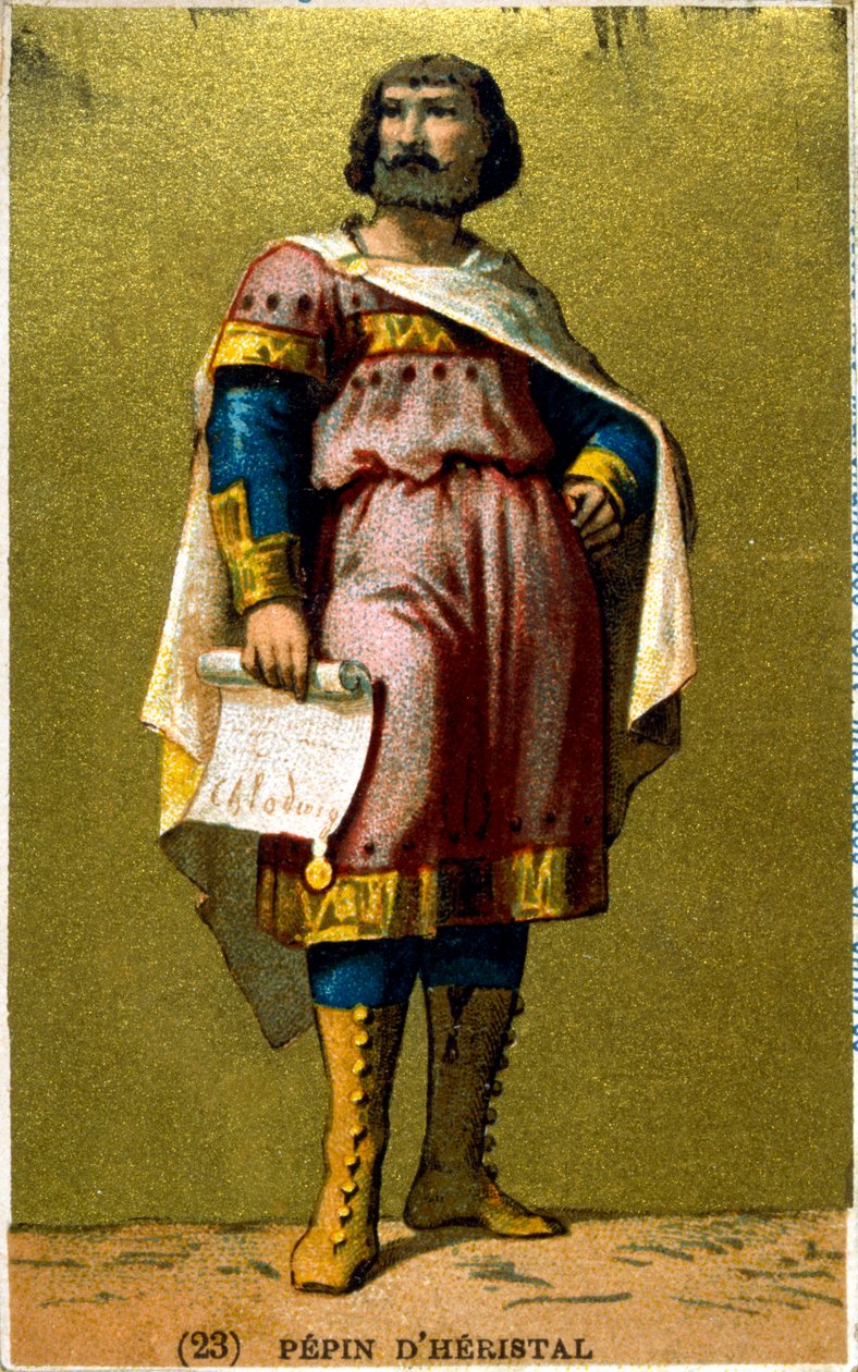 Pepin dHeristal, franský panovník, 19. století od Unbekannt