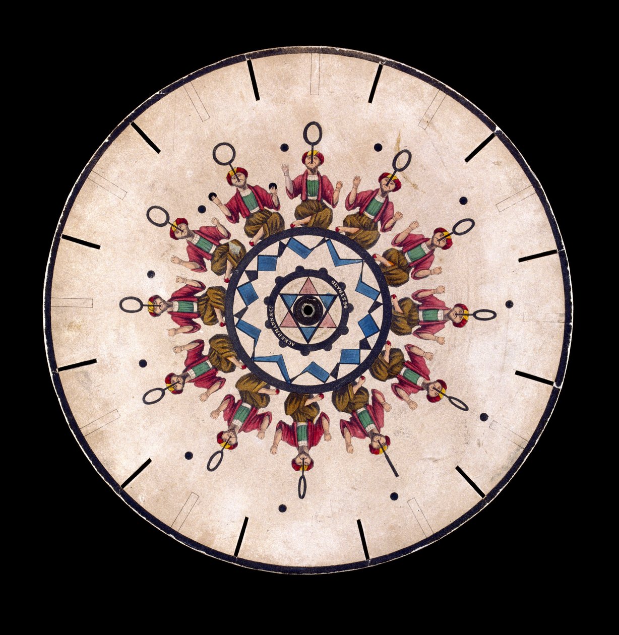Phenakistiscope (Phenakistoscope) disk zobrazující žongléra, c 1830 od Unbekannt