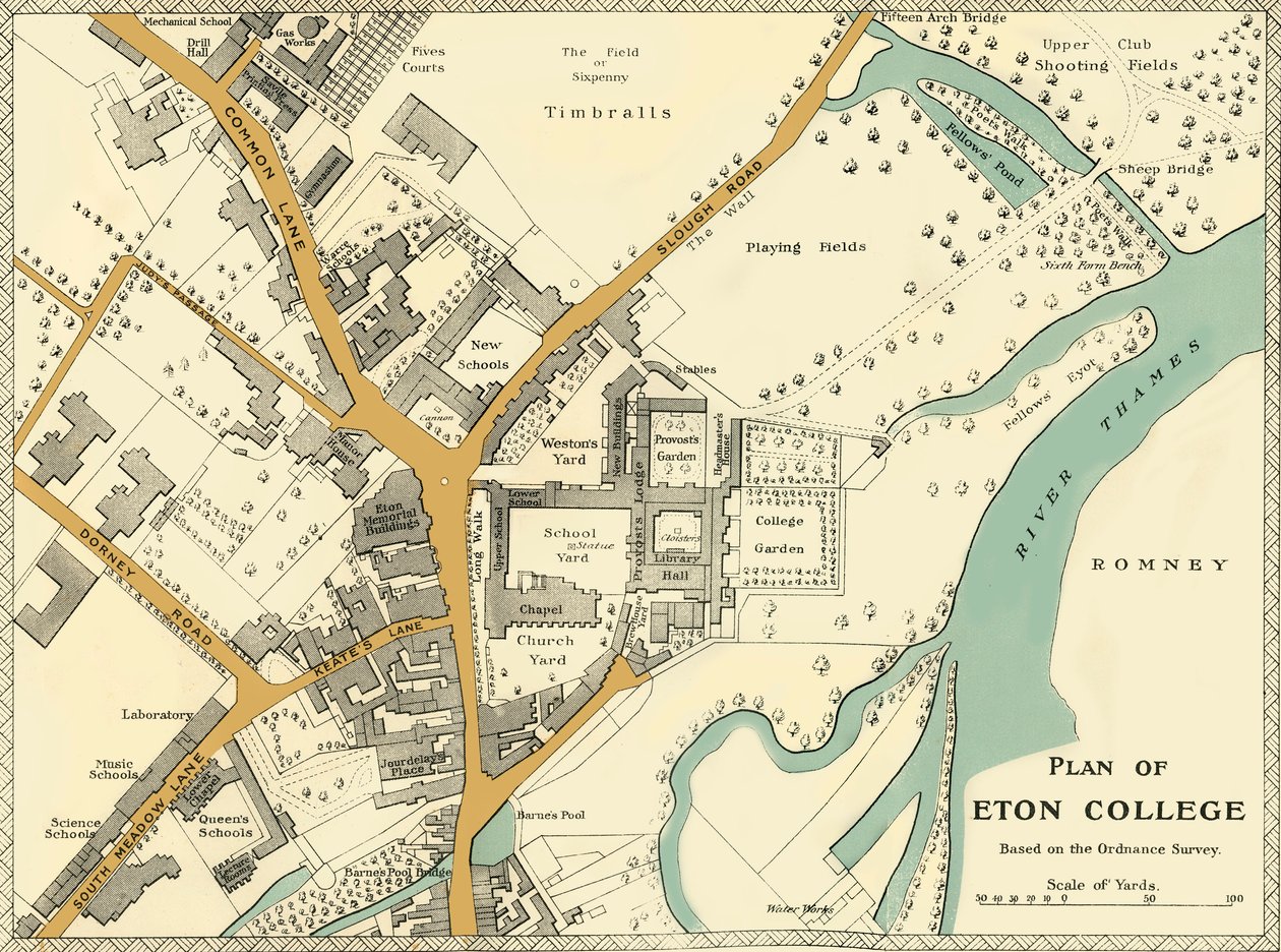 Plán Eton College, 1911. od Unbekannt