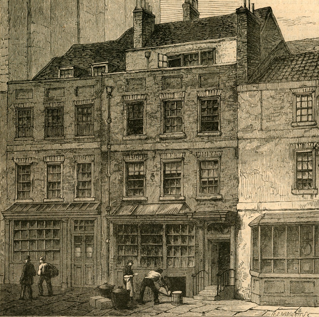 Popes House, Plow Court, Lombard Street 1860, 1897. od Unbekannt