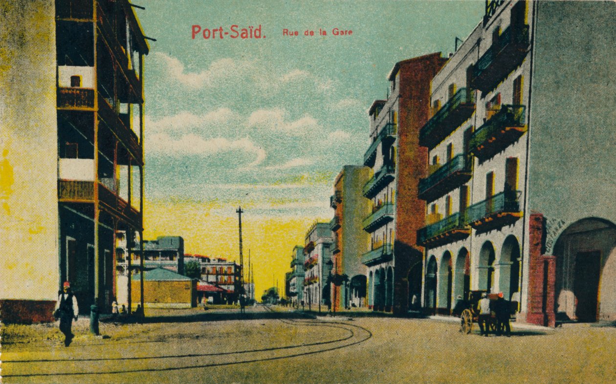 Port Said. Station Street, c1900 od Unbekannt