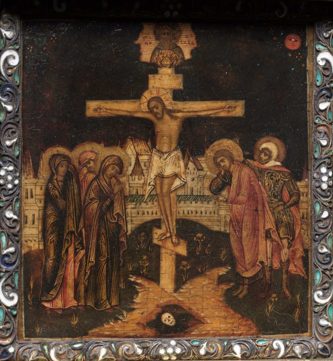 Ikona přenosného triptychu: Ukřižování, 17. století. od Unbekannt