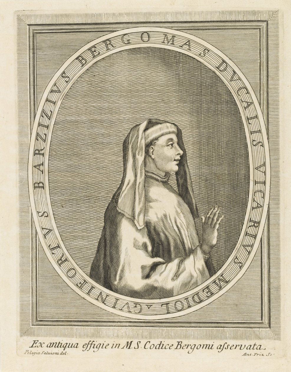 Portrét Gasparina de Bergamo, 1716-1717. od Unbekannt