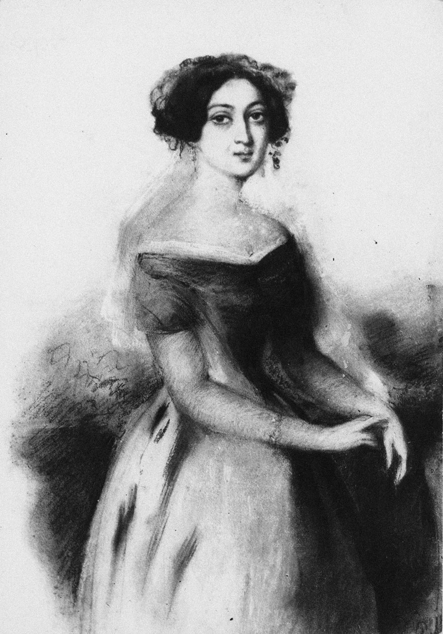 Portrét princezny Nino Chavchavadze, c. 1830 od Unbekannt