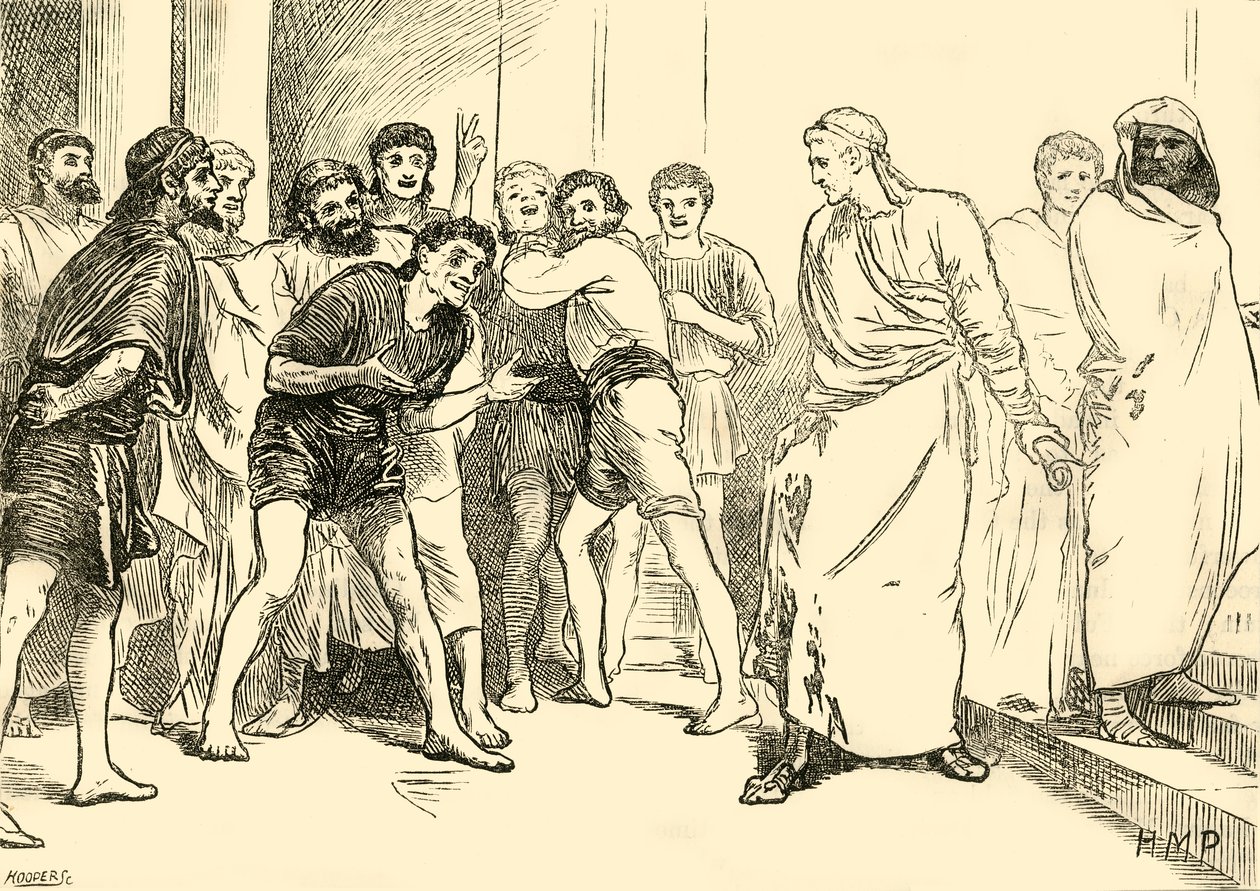 Posthumius v divadle v Tarentu, 1890. od Unbekannt