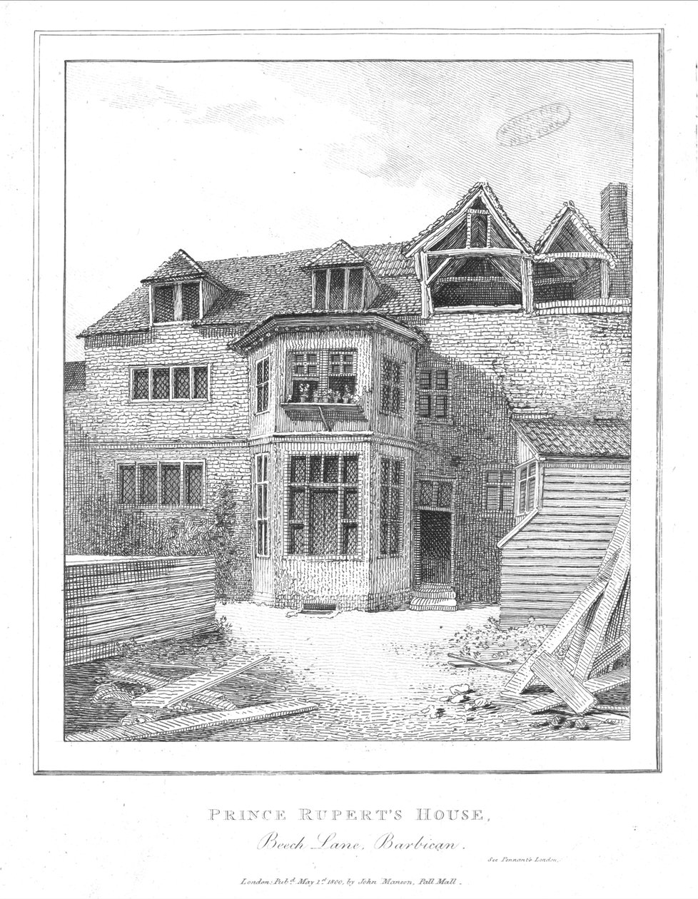 Prince Ruperts House, Beech Lane, Barbican, 1800 od Unbekannt