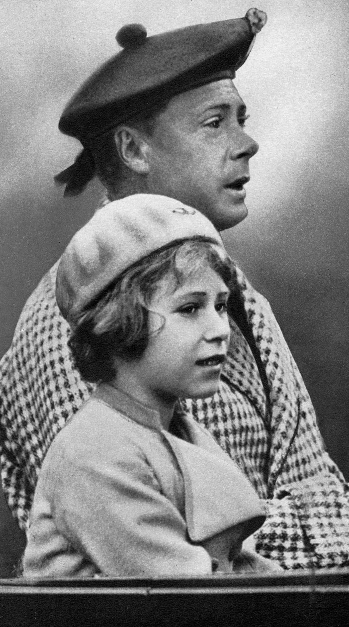 Princezna Elizabeth se svým strýcem Davidem, c1936 od Unbekannt