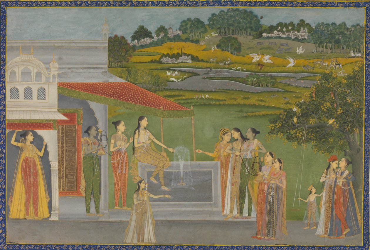 Princezny se scházejí u fontány, ca. 1770. od Unbekannt