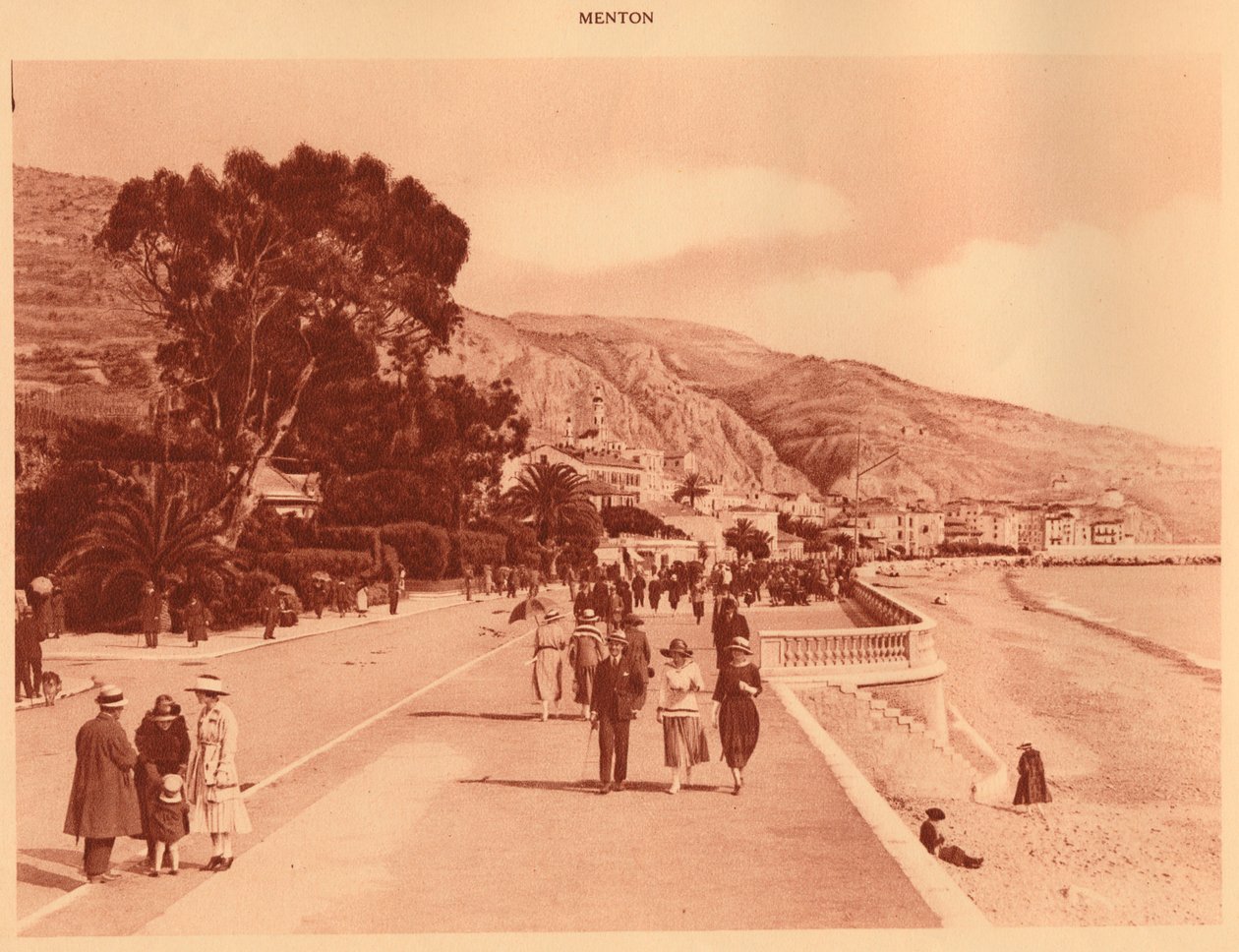 Promenade du Midi, Menton, 1930. od Unbekannt
