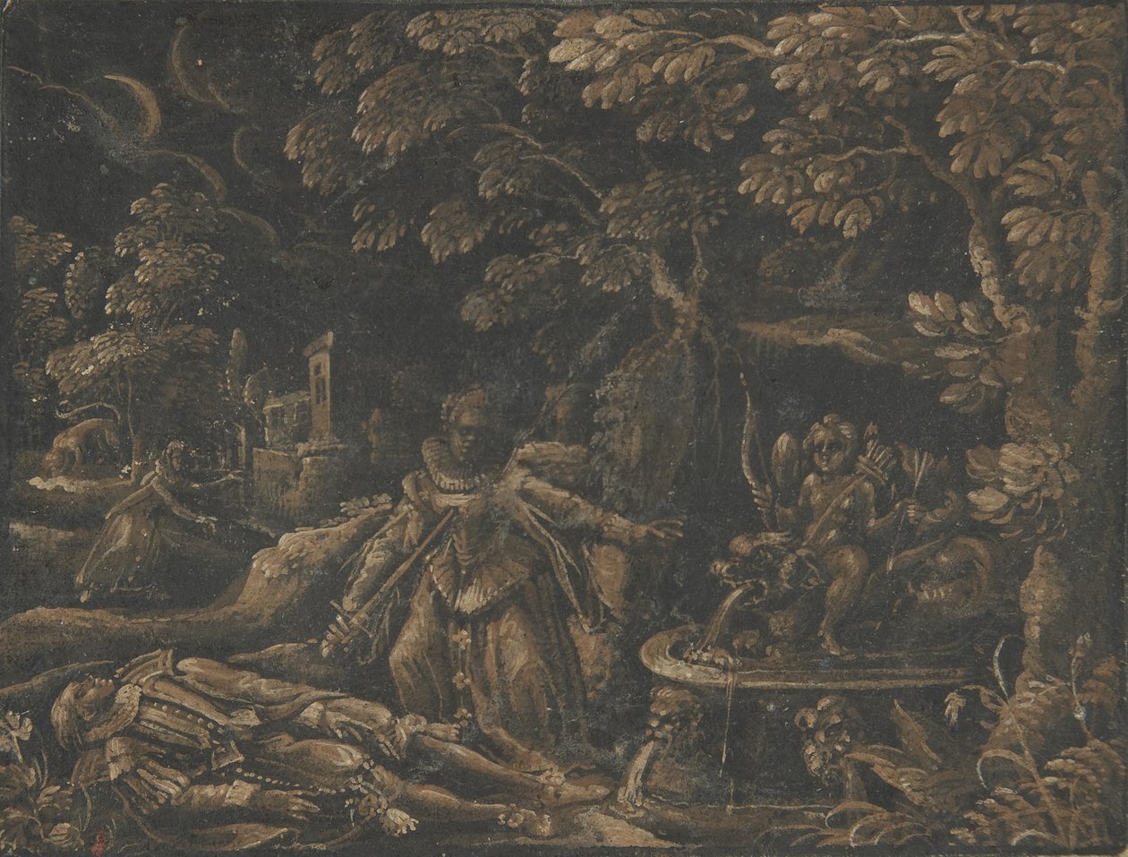 Pyramus a Thisbe, ca. 1580 od Unbekannt