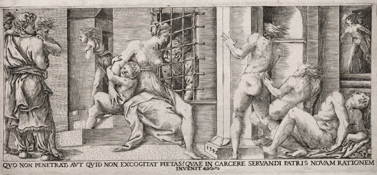 Římská charita, 1500s. od Unbekannt