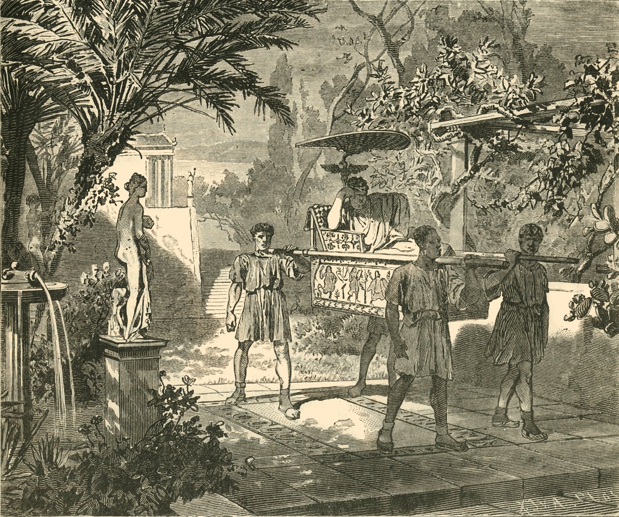 Scéna z římské zahrady, 1890. od Unbekannt