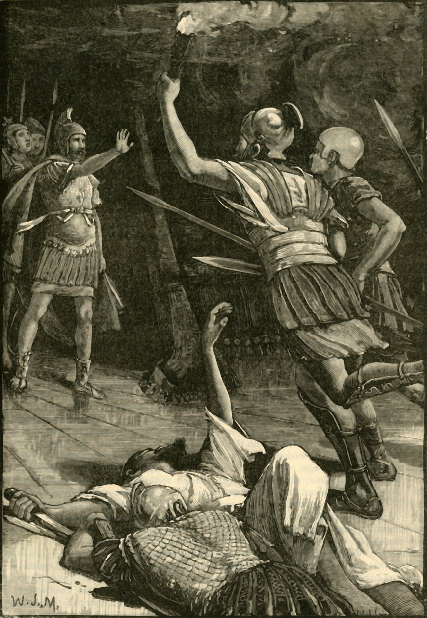 Římští vojáci vystřelující jeruzalémský chrám, 1890. od Unbekannt