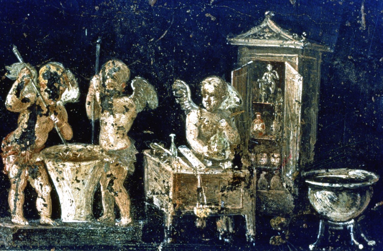 Římská nástěnná malba, Dům Vettiů, Pompeje, Itálie od Unbekannt