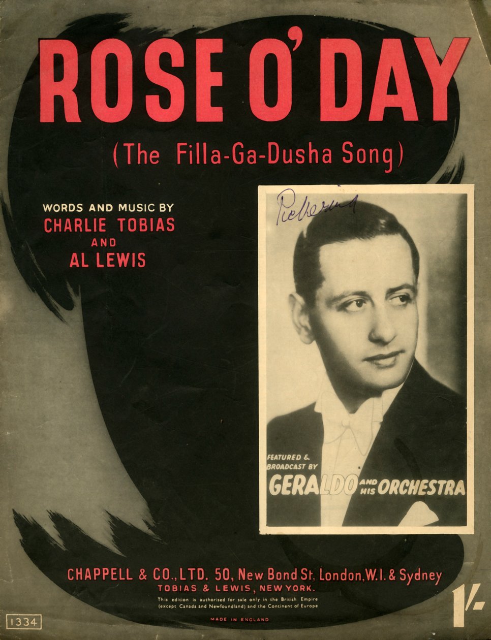 Rose Oday The Filla-Ga-Dusha Song, 1941. od Unbekannt