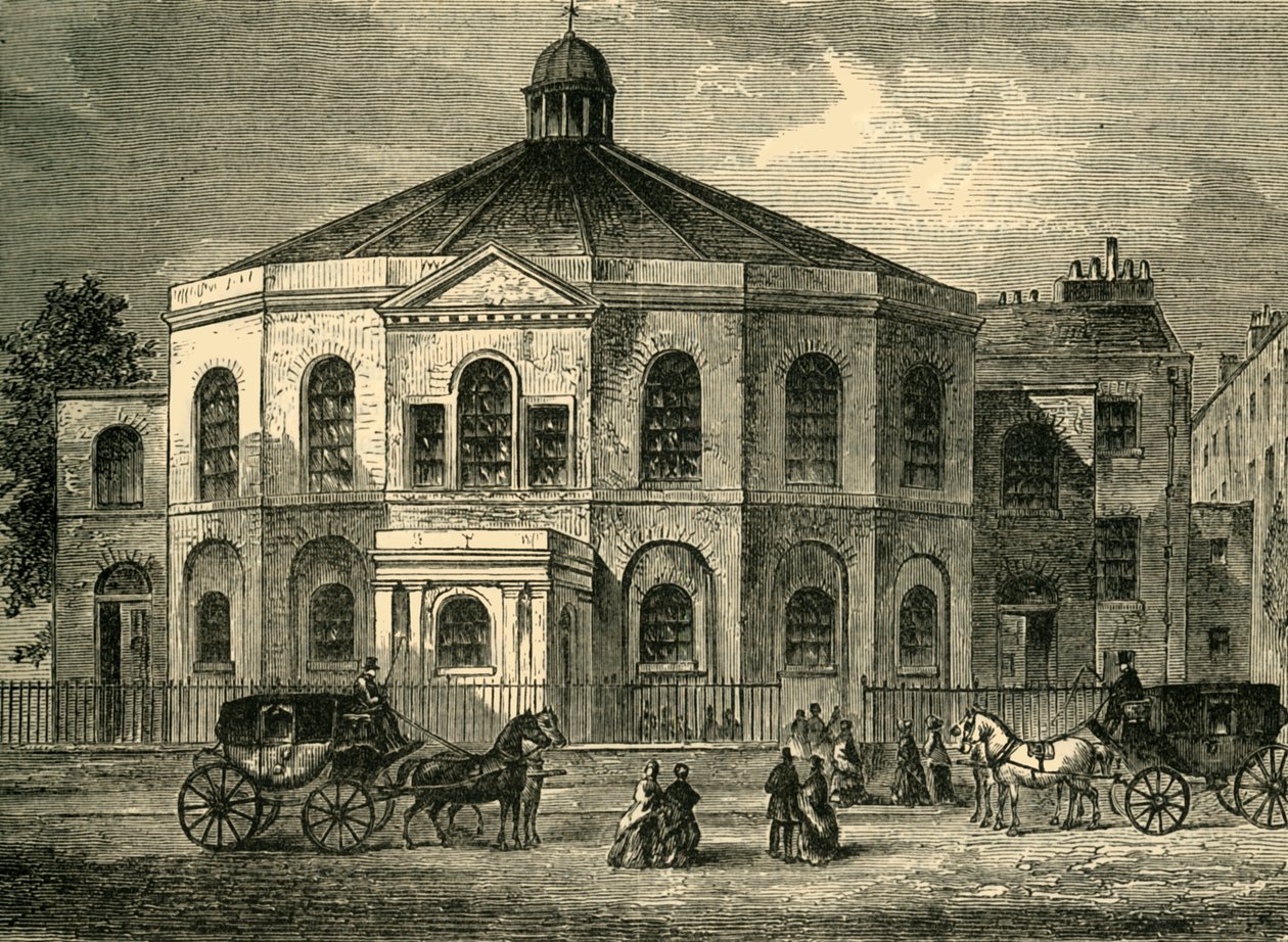 Rowland Hills Chapel v roce 1814, c1878. od Unbekannt