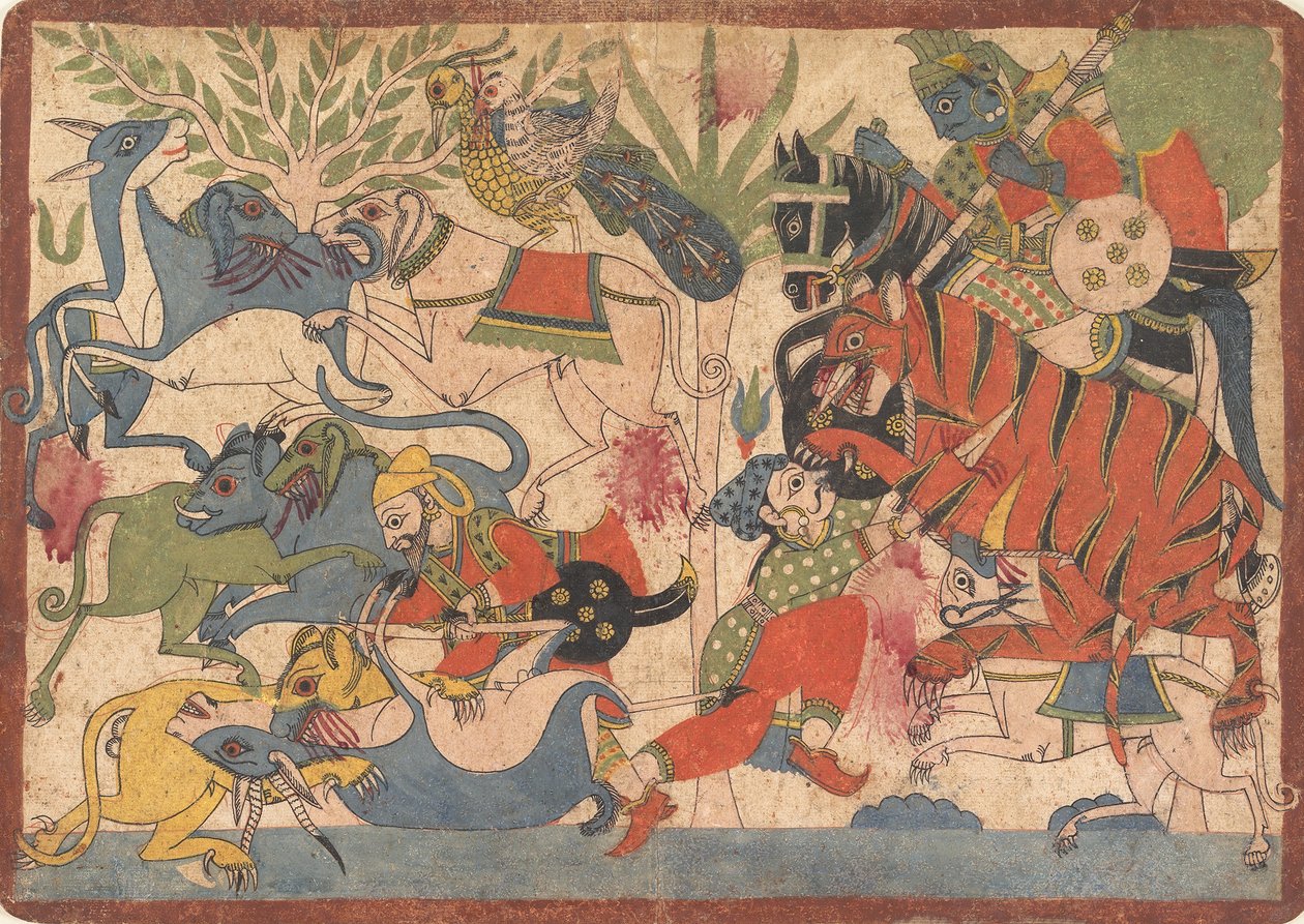 Royal Hunt, folio z Mahábháraty, 1800-1850. od Unbekannt