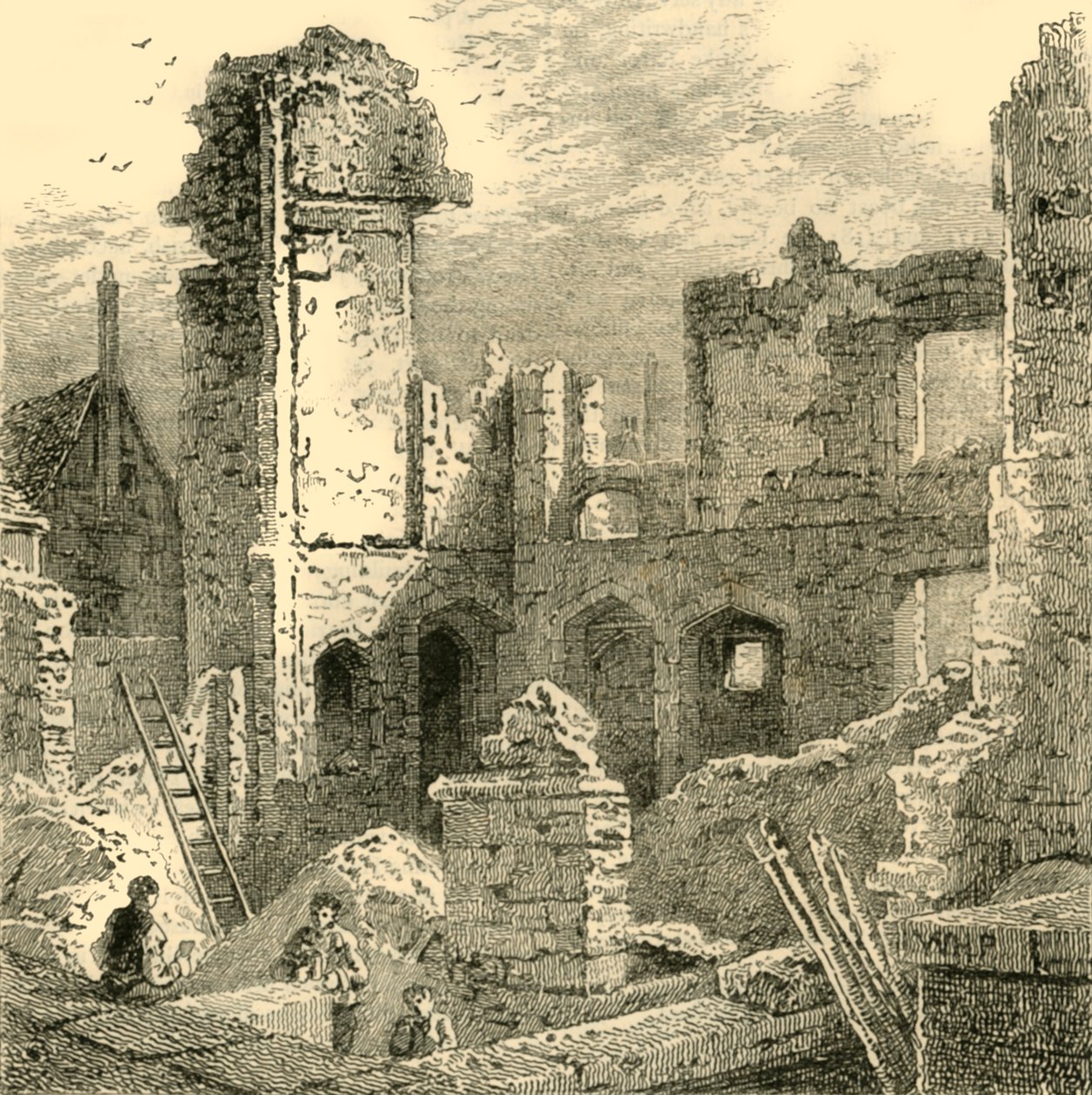 Ruiny kláštera St. Clare, c1872. od Unbekannt
