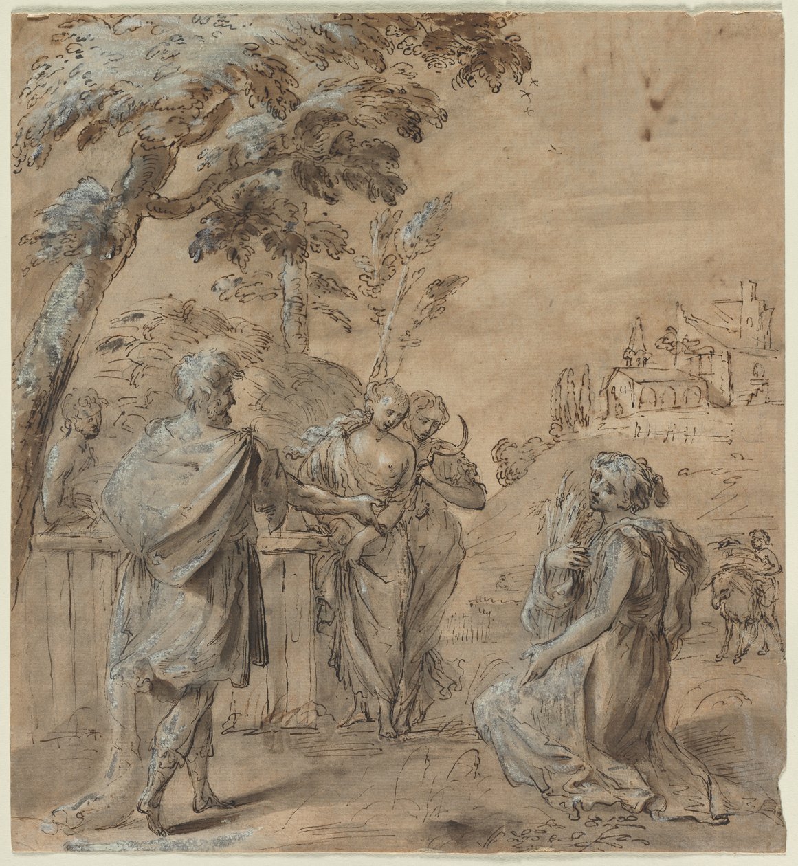 Ruth a Boaz, 1600s. od Unbekannt