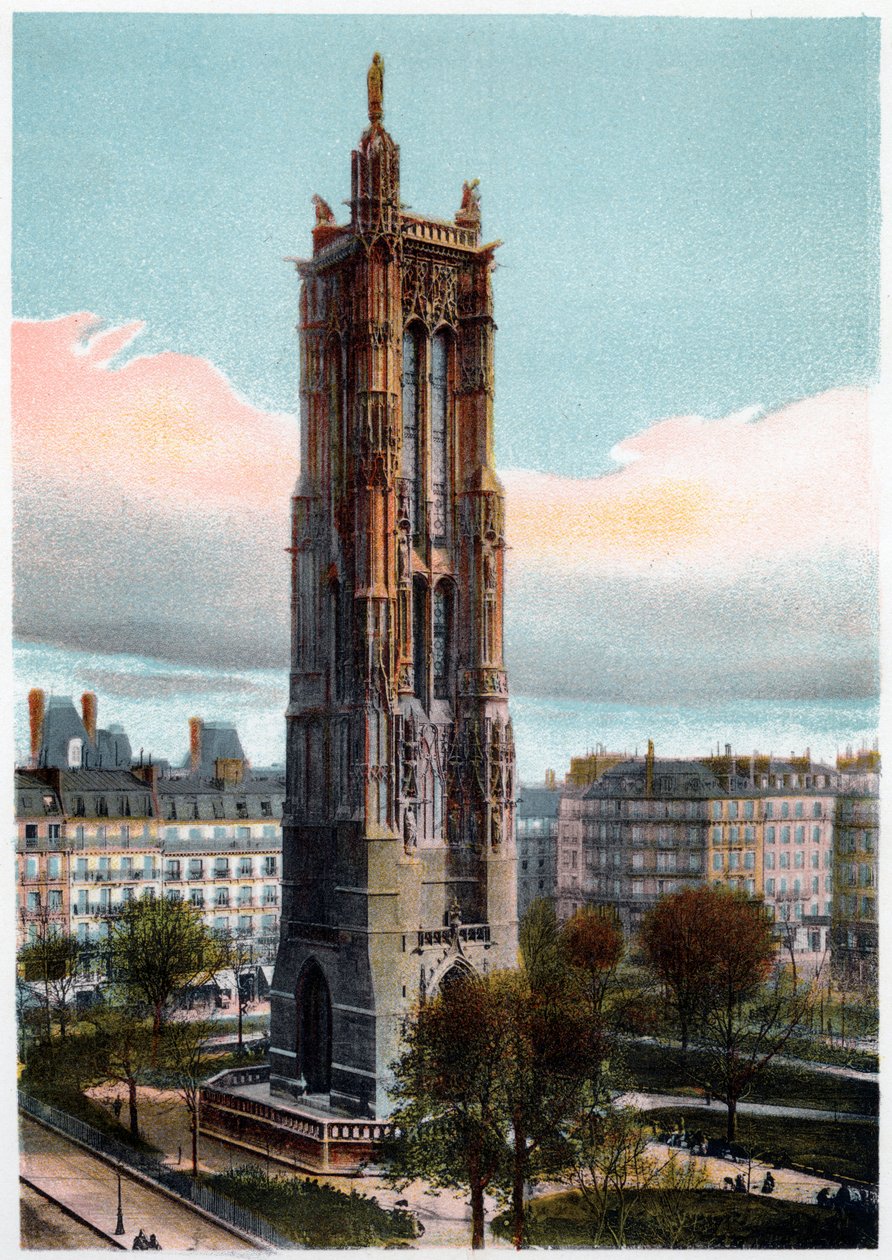 Saint-Jacques Tower, Paříž, c1900 od Unbekannt
