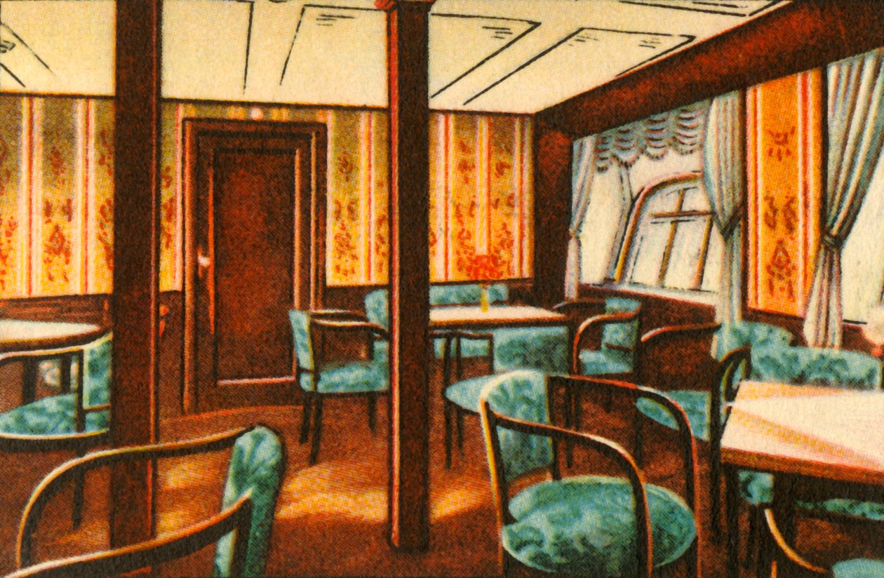 Saloon na palubě zeppelin, 1932. od Unbekannt