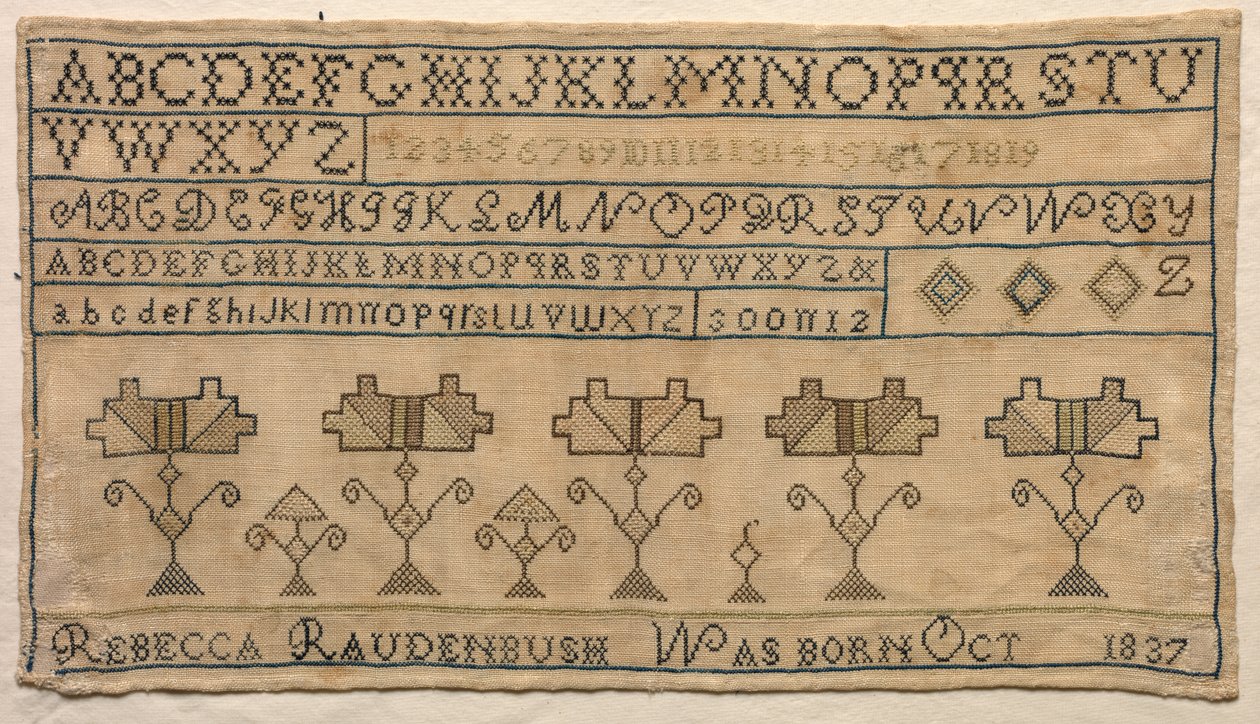 Sampler, 1837. od Unbekannt