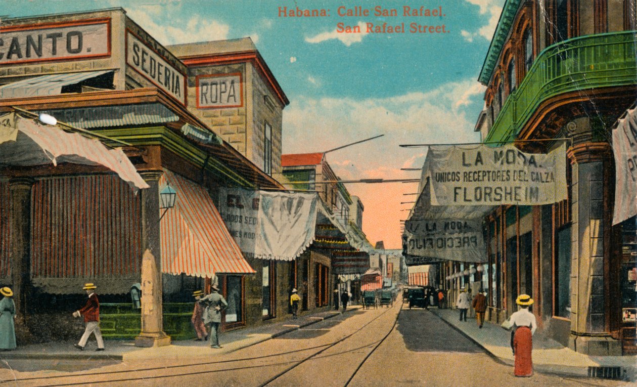 Ulice San Rafael, Havana, Kuba, c1910 od Unbekannt