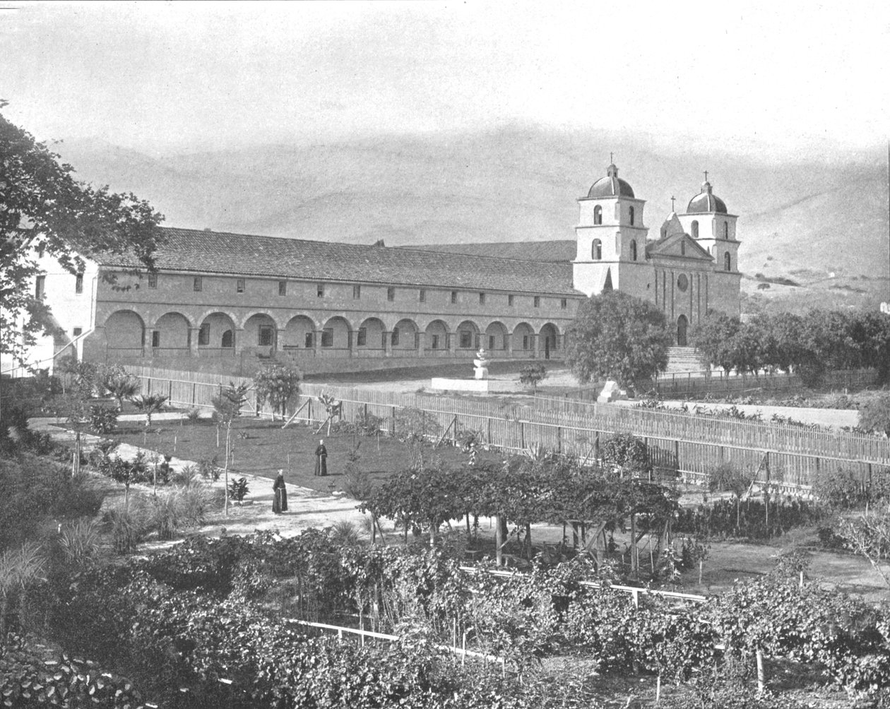Santa Barbara Mission, Kalifornie, USA, c1900. od Unbekannt