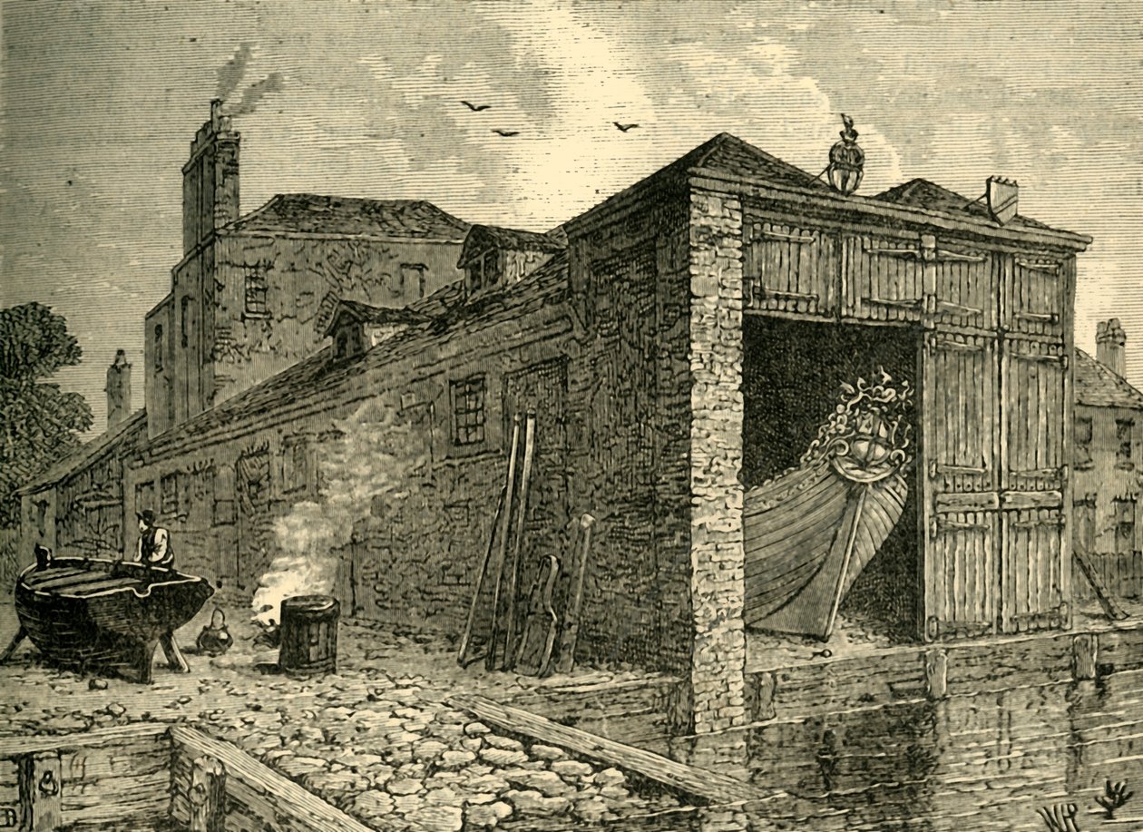 Searles Boat-Yard v roce 1830, c1878. od Unbekannt